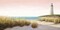 Lighthouse by the Sea Blush Poster Print by James Wiens # 54294